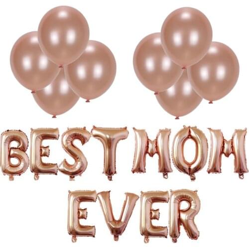 Mothers day party decoration globos 16 inch rose gold letter balloons Best Mom Ever foil balloons party supplies ballons