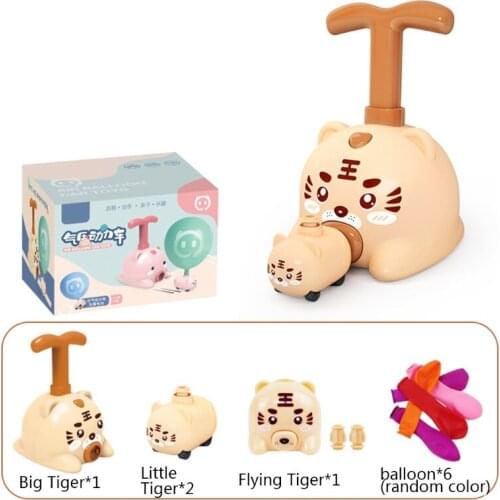 Air Power Supply Baby Novelty Car Toy Interactive Animal Sliding Car Friction Inertia Balloon Car with Inflator Pump