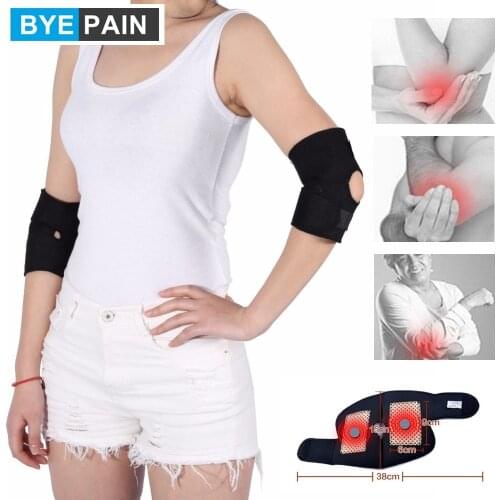 1Pair BYEPAIN Tourmaline Magnetic Therapy Self Heating Elbow Pad Elbow Support Belt Brace Breathable and Comfortable