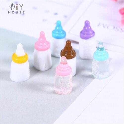 10-50Pcs Simulation 3D Milk Bottle Cream Color Resin Flake DIY Craft Supplies Phone Shell Patch Material Food Toys Accessories