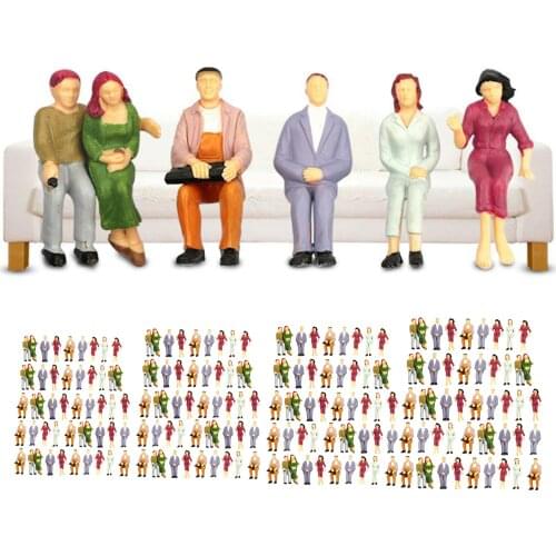 100/set 1:75 to 1:200 Gauge Train Painted Seated People Mini Figures Model