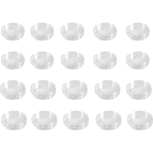 20 Pcs Small Round Transparent Plastic Coin Capsules Box 25mm & 27mm