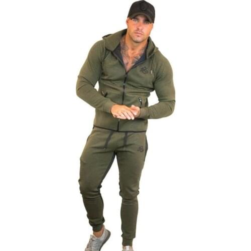 2019 Sportswear Tracksuits Men Sets Running Gym Tracksuit Fitness Body building Men Hoodies+Pants Jogger Sport Suit Men Clothing