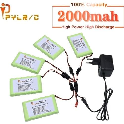 7.2v 2000mah Ni-NH Battery And Charger For Rc toys Car Tanks Robots Gun 2000mah AA 7.2v Rechargeable Battery Pack For Rc Boats