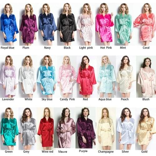 Satin silk robes for women Gown Robes Wedding Robe Bride Bridesmaid Dressing Gown Bridesmaid custom letter print robe