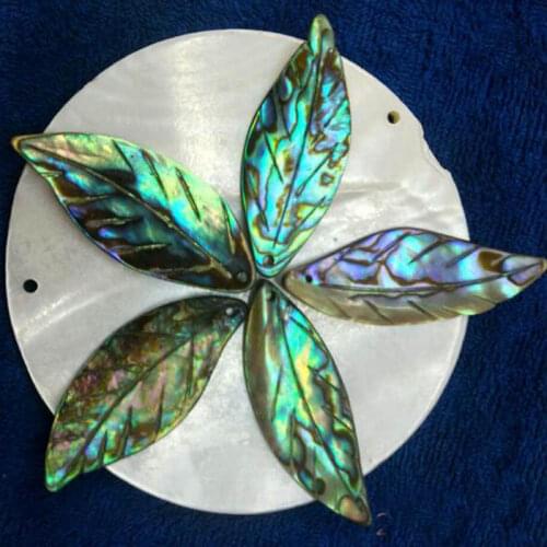 Natural Abalone Shell Stone Loose Beads High Quality 23x45mm Leaves Shape DIY Necklace Bracelet Jewelry Accessories wk301