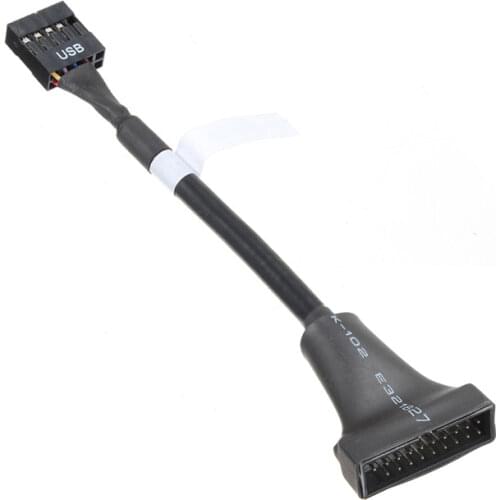 CY 2pcs USB 2.0 9Pin to USB 3.0 20pin Housing Header Female Cable Reversible for Motherboard