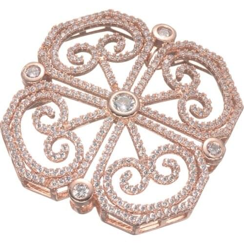 Supplier For Jewelry Parts Top Quality Copper Micro Pave Zircon Filigree Connectors For Necklace Embellishments Findings