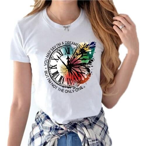 Butterfly Printed T Shirt Women Summer Top Casual Tees Ladies 2021 New Short Sleeve Female T Shirts Plus Size Woman Clothing