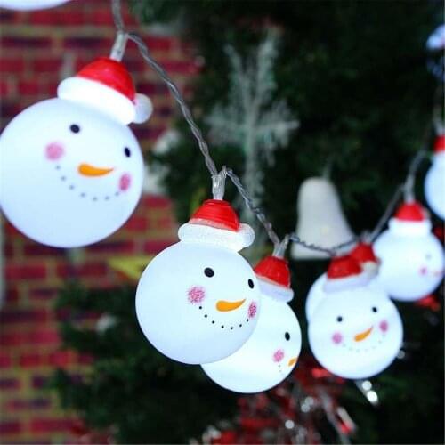 Fairy Light 10 Leds Snowman String Lamp Christmas Tree Party Yard Decor Glow Party Supplies