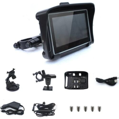 GPS Motorcycle Vehicle GPS Unit Equipment Resolution 480x272 Clearly Map 5V DC Power Connector Multi-function Navigation