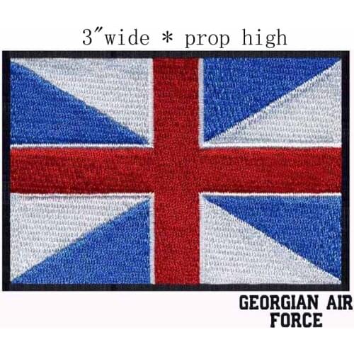 Georgian Air Force Flag 3" wide embroidery patch for fallout/anarchy/3d embroidery lace fabric