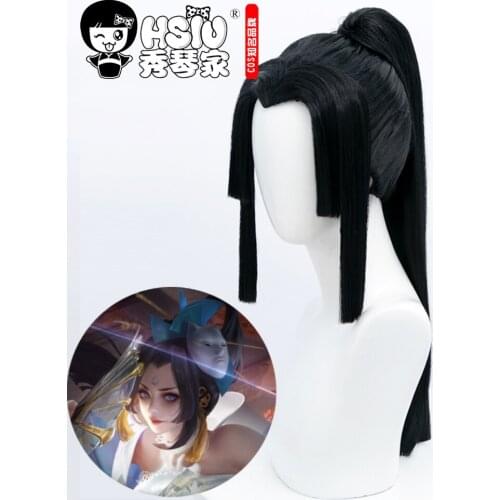 HSIU Game King of Glory cosplay Game skin Mai Shiranui cosplay wig long black hair