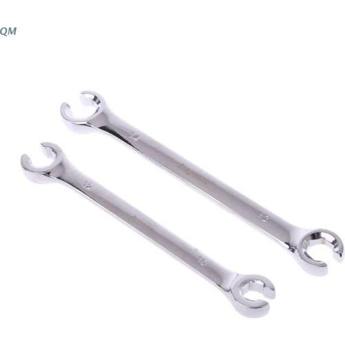 2Pcs 10x12mm 12x14mm Flare Nut Wrench Brake Pipe Spanner Set Six Point Socket Tools For Vehicle Repairing 13MF