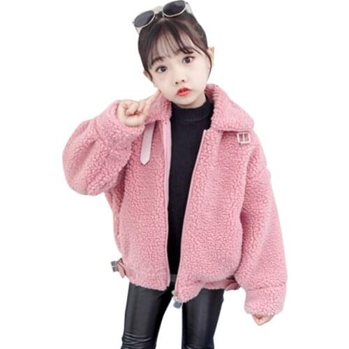 Girls Jacket Outerwear Solid Color Coat Girls Autumn Winter Children Jacket Teenager Childrens Clothing 6 8 10 12 14