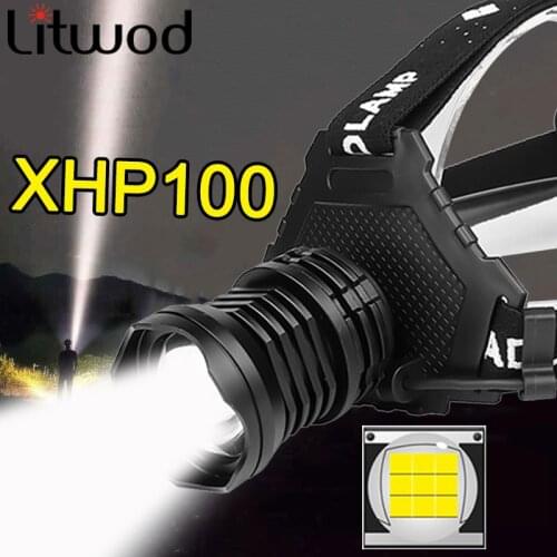 500000LM XHP100 Led Headlamp Most Powerful Head lamp USB Rechargeable 18650 Battery Headlight Waterproof Zoomaable Fishing Lamp