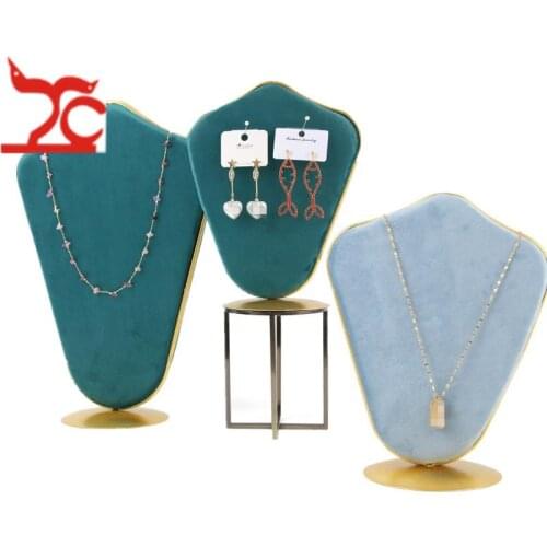 New Arrival Stand Holder Jewelry Organizer Metal Portrait Necklace Display Rack Mannequin Bust Jewellery Shelf for Pendant