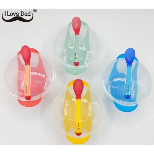 New Baby Dinner Bowls Spoon Set Baby Lunch Feeder For Infant Kids Nursing Bowl Subsidiary Baby Feeding Stuff