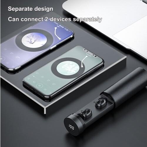 New Music with charging box microphone Bluetooth headset Pull-out Wireless Earphone TWS Metal matte Touch