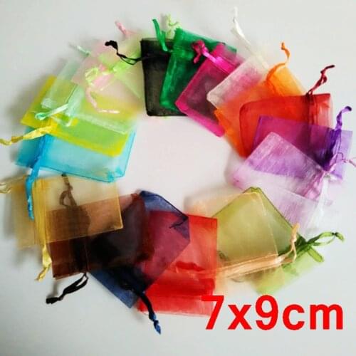 Wholesale 1000piece lot Jewelry packaging Drawable Organza Bags 7x9cm Wedding Candy Gift Bags & Pouches Free Shipping OGB003