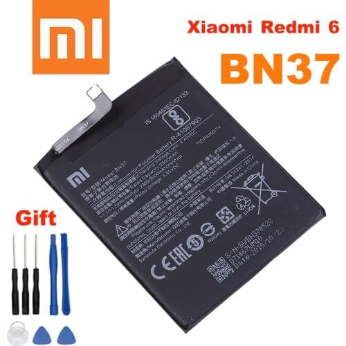 Xiao mi 100% Orginal BN37 3000mAh Battery For Xiaomi Redmi 6 Redmi6 Redmi 6A BN37 Phone Replacement Batteries +Tools