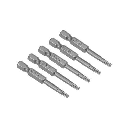 10pcs 50mm Long 1/4" Hex Shank T15 Torx Head Screwdriver Bits S2 High Alloy Steel