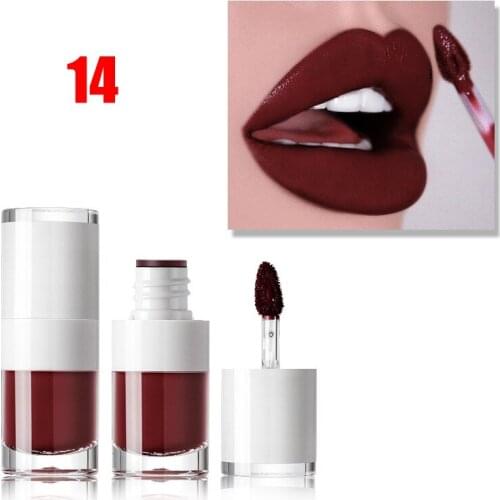 Pudaier Liquid Lipstick 16 Color Small White Bottle Matte Lasting Non-Stick Waterproof for Woman Girl MPwell