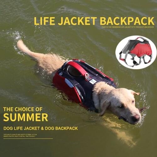 Dog Life Jacket Clothes Ropa Perro Para Pet Harness Swimming Vest Two In One Summer Self Backpack High Buoyancy Swimsuit Vests