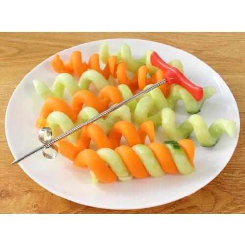 Spiral Cutter Manual Roller French Fry Grater Kitchen Cooking Gadget Vegetable Slicer Quickly Cut Into A Spiral Easy To Clean