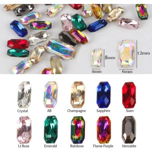30pcs 4x8mm Oval Strip nail art rhinestone super shiny 3D strass for nail art decorations free shipping