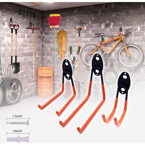 Heavy Duty Metal Garage Storage Hooks Wall Mount Non-slip Garage Hanger for Organizing Ladders Bulk Items Bikes
