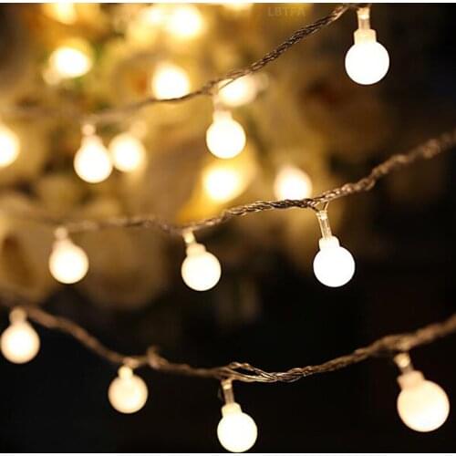 USB/Battery Power LED Ball Garland Lights Fairy String Waterproof Outdoor Lamp Christmas Lights Christmas Decorations for Home