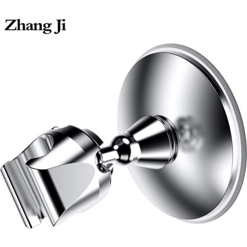 ZhangJi Elegant Design Plastic Bathroom Shower head Holder Chromeplate Abs Suction Cup No Drill Shower Bracket Bathroom