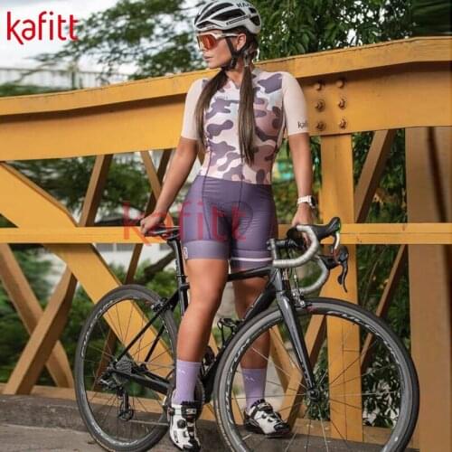 Kafitt Short-sleeved Womens Cycling Wear Bib Shorts Suit Clothes Ropa Ciclismo Cycling Wear Sweatshirt Fashion Women