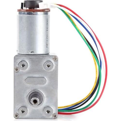 1 pcs Geared Motor High Torque Reduction Motor with Encoder Srong Self-locking Reduction Geared Motor 10-100RPM Worm Gear Box