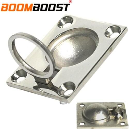 1Pc Silver Easy to Install Flush Hatch Locker Ring Handle Pull/Lift Stainless Steel Boat Marine Ring Handle Flush Cabinet