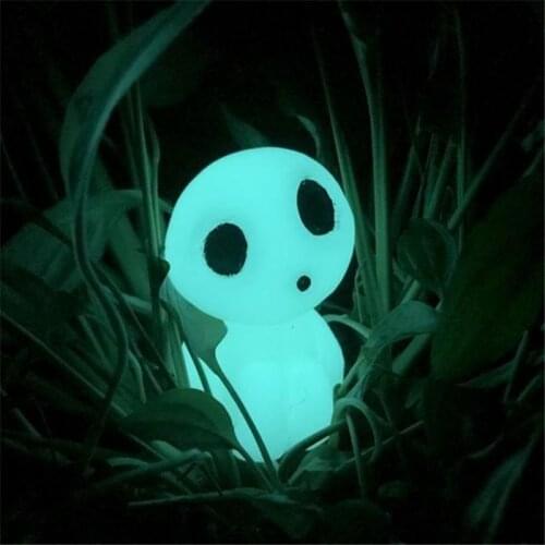 10pcs Glowing Figure Luminous Spirit Elf Tree Dolls Resin Garden Micro Landscape Gnomes Ghost Miniature Figurines Ghibli Kodama