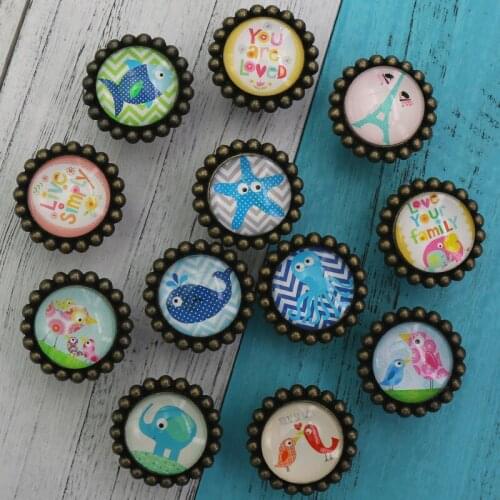 1x Vintage Drawer Cartoon Pulls Knobs Kids Handmade Handles Animal Cupboard Pulls knobs Kitchen Cabinet Knobs Hardware