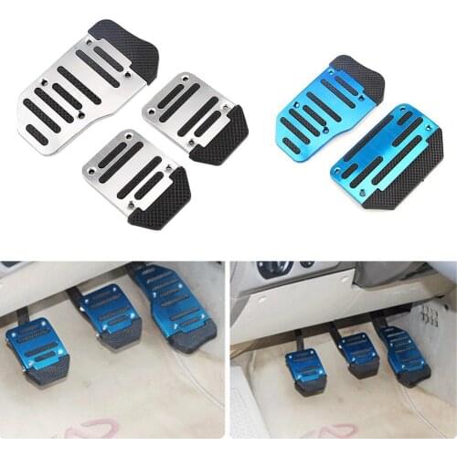2Pcs/3Pcs Car Vehicle Automatic Manual Accelerator Brake Metal Foot Pedal Set