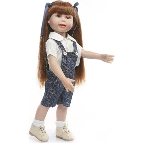 45cm Real Life Silicone Reborn Dolls American Princess Baby Toys for Kid Juguetes Full vinyl body bebes reborn menina