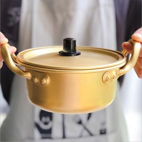 Aluminum Instant Noodle Pot Ramyun Cooker w/ Handles Fast Cooling Boiler