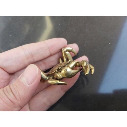 Antique Pure brass statue copper carving ORNAMENT Religious crab status cute Active Restock requests: 0