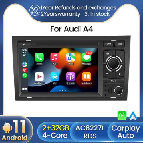 Android Car Stereo Radio Multimedia Player GPS For Audi A4 B6 B7 S4 Seat Exeo RS4 2002-2008 Carplay FM 2Din 2+32GB BT RDS No DVD