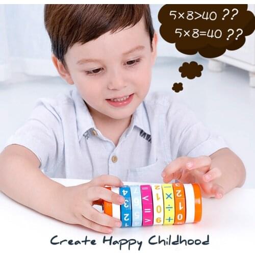 Numbers English puzzle arithmetic column multi - color wooden tower arithmetic early education puzzle wooden teaching AIDS