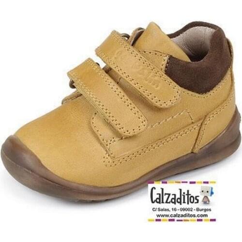 Booties for boy nubuck leather in peach, of Garvalín