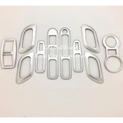 For Peugeot 3008 2013-2015 Interior Door Bowl Cover Window Lift Switch Armrest Trims ABS Chrome Sticker Car-Covers Accessories