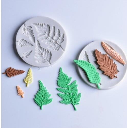 Rose Leaf & Mimosa Leaf Mold Fondant Cakes Decor Tools Silicone Molds Sugarcraft Chocolate Baking Tools For Cakes Gumpaste Form