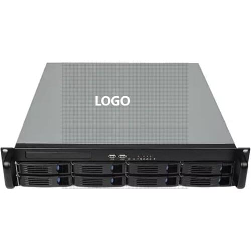 2u rack mount server chassis hot swap 12" x 9.6" atx case with 8 HDD bay server case 2u