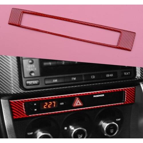 Red Carbon Fiber Center Console Frame Cover Trim Moulding Fit For Subaru BRZ Toyota 86 2013 2014 2015 2016 2017