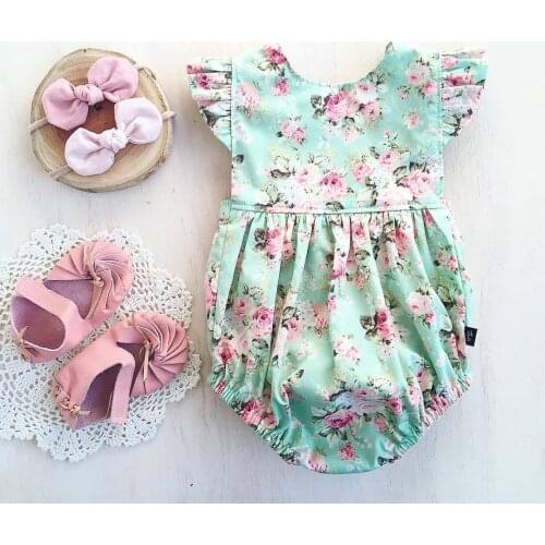 Summer Clothes Outfits Girl Jumpsuits 0-18M Newborn Baby Girl Romper Infant Sunsuit